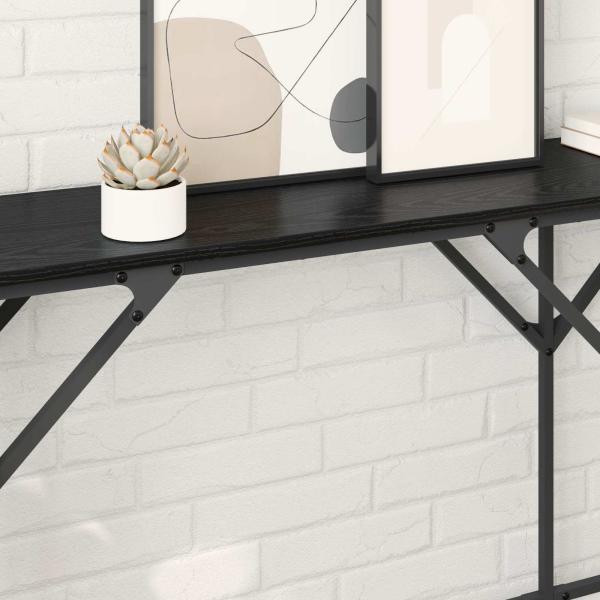 Konsolentisch Schwarz Eichen-Optik 180 x 30 x 75 cm