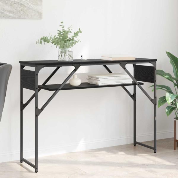 ARDEBO.de - Konsolentisch Schwarz Eichen-Optik Holzwerkstoff 105x30x75cm