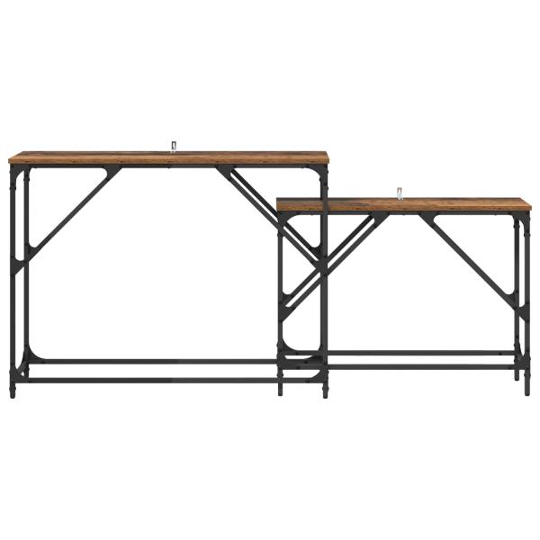 Konsolentisch 2 stk. Altholz 100 x 28 x 75 cm Holzwerkstoff