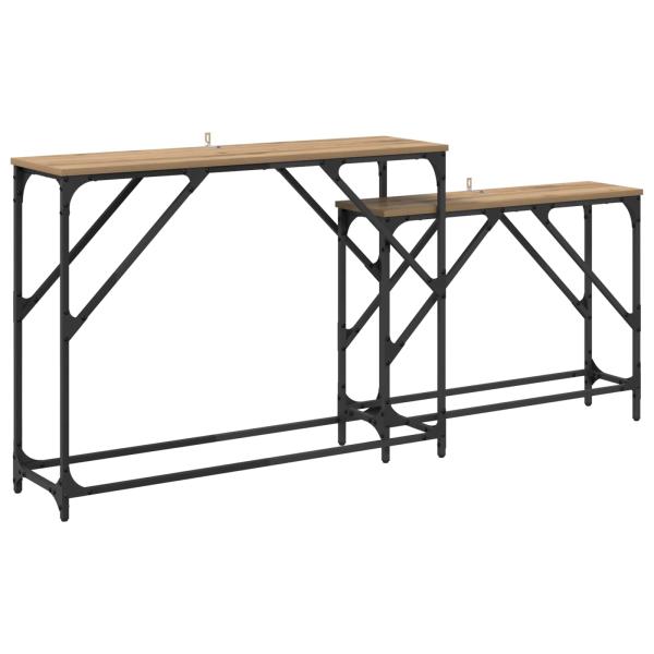 Konsolentisch 2 stk. Artisan-Eiche 100 x 28 x 75 cm