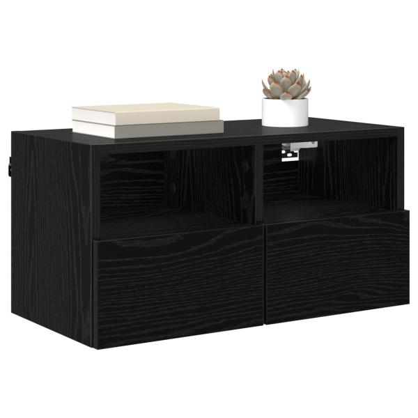 TV-Wandschrank 60 x 30 x 30 cm Schwarz Eichen-Optik