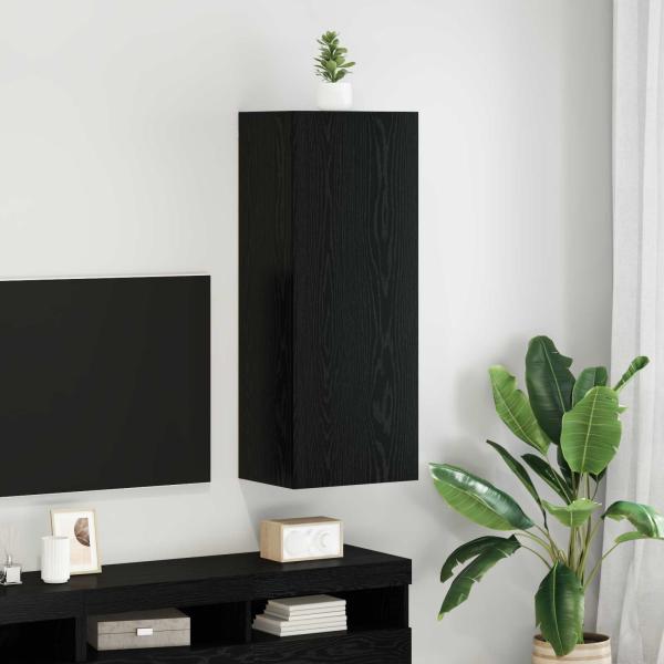 ARDEBO.de - TV-Wandschrank 40,5 x 30 x 102 cm Schwarz Eichen-Optik