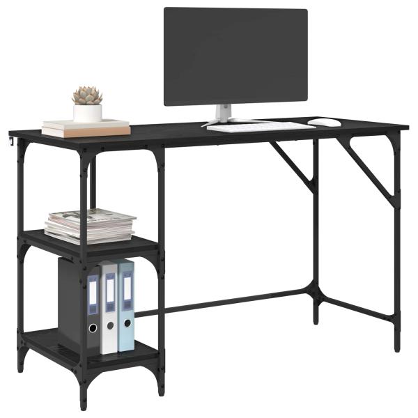 Schreibtisch Schwarz Eichen-Optik 120 x 50 x 75 cm
