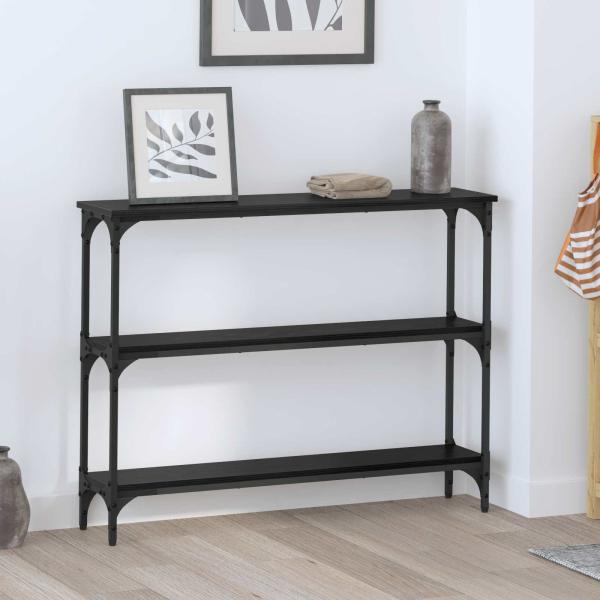 ARDEBO.de - Konsolentisch Schwarz Eichen-Optik 100 x 22,5 x 75 cm