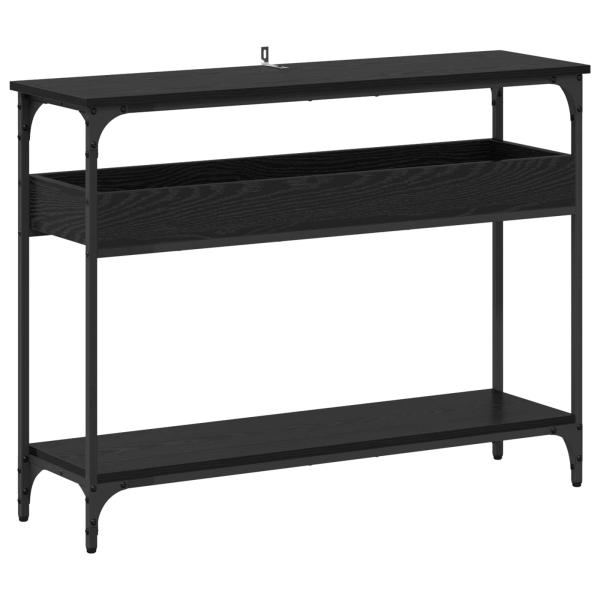 Konsolentisch Schwarz Eichen-Optik 100 x 29 x 75 cm