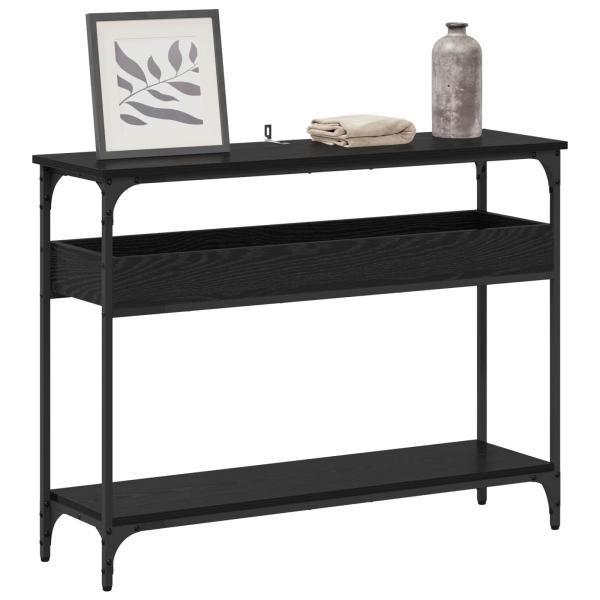 Konsolentisch Schwarz Eichen-Optik 100 x 29 x 75 cm