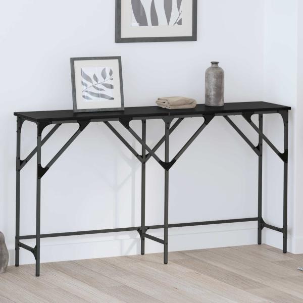 ARDEBO.de - Konsolentisch Schwarz Eichen-Optik 140 x 29 x 75 cm