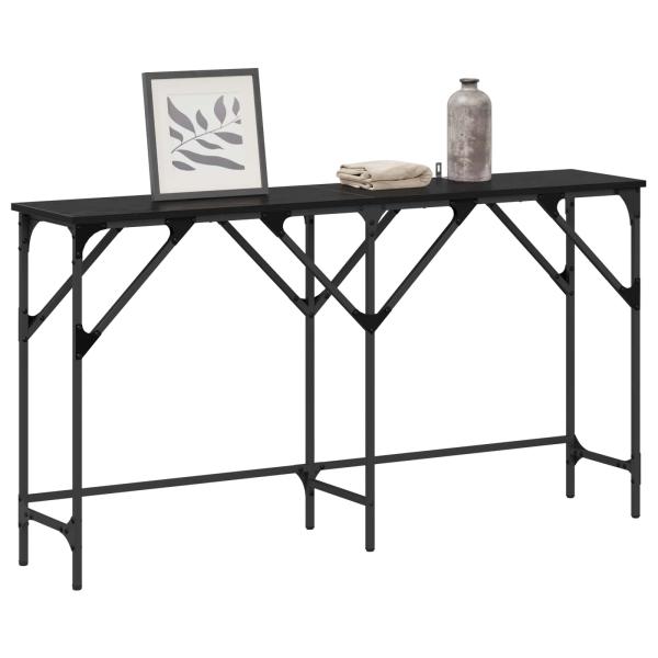 Konsolentisch Schwarz Eichen-Optik 140 x 29 x 75 cm