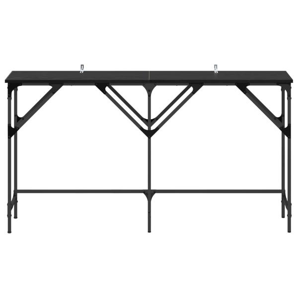 Konsolentisch Schwarz Eichen-Optik 140 x 29 x 75 cm