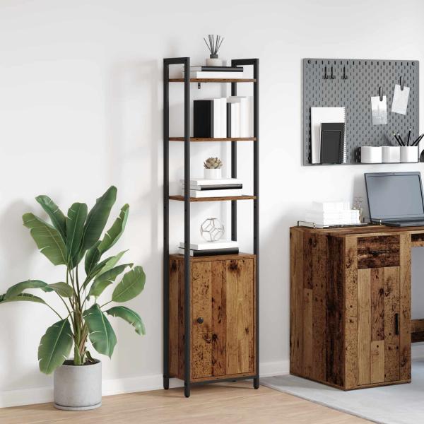 ARDEBO.de - Bücherregal 6 Ebenen 40 x 24 x 161 cm Holzwerkstoff Altholz