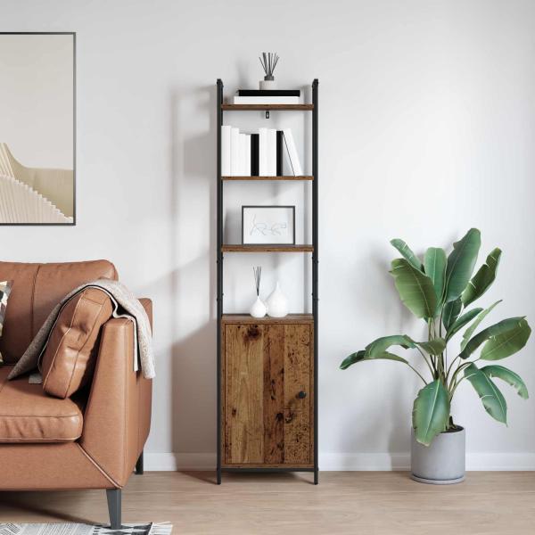 Bücherregal 6 Ebenen 40 x 24 x 161 cm Holzwerkstoff Altholz
