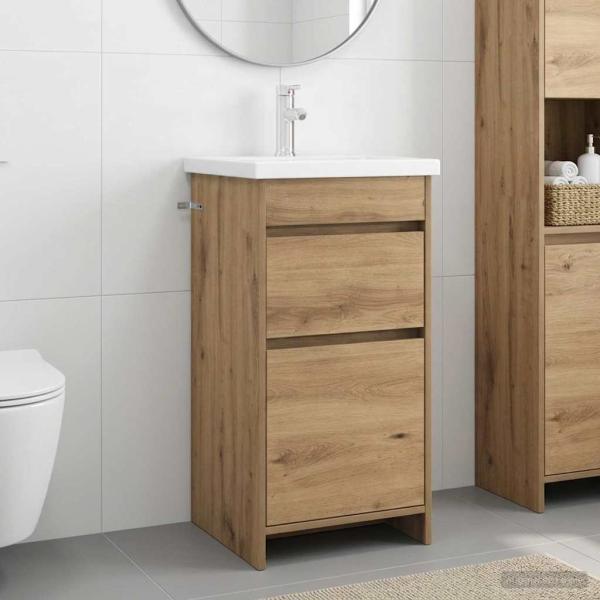 ARDEBO.de - Badezimmerschrank mit Waschbecken Artisan-Eiche