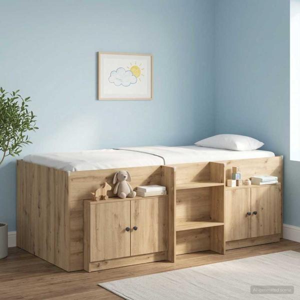 ARDEBO.de - Stauraum-Schranks für Hochbett 2 stk. Artisan-Eiche