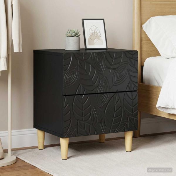 Nachttisch 2 stk. Schwarz 43 x 34,5 x 48 cm Holzwerkstoff