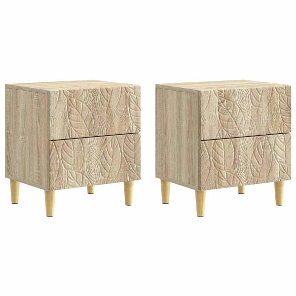 Nachttisch 2 stk. Sonoma-Eiche 43 x 34,5 x 48 cm Holzwerkstoff