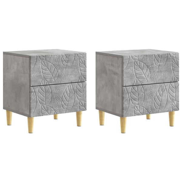 Nachttisch 2 stk. Betongrau 43 x 34,5 x 48 cm Holzwerkstoff