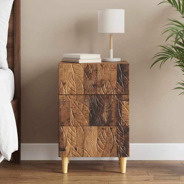 ARDEBO.de - Nachttisch Altholz 43 x 39,5 x 66,5 cm Holzwerkstoff