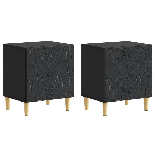 Nachttisch 2 Stk. Schwarz 43 x 34,5 x 50 cm Holzwerkstoff