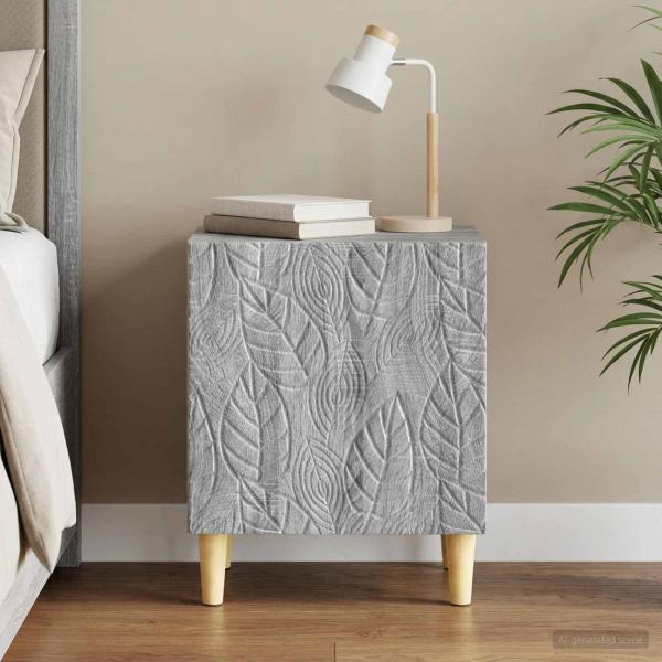 ARDEBO.de - Nachttisch Sonoma-Grau 43 x 34,5 x 50 cm Holzwerkstoff