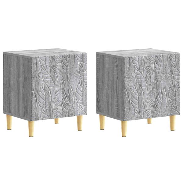 Nachttisch 2 Stk. Sonoma-Grau 43 x 34,5 x 50 cm Holzwerkstoff