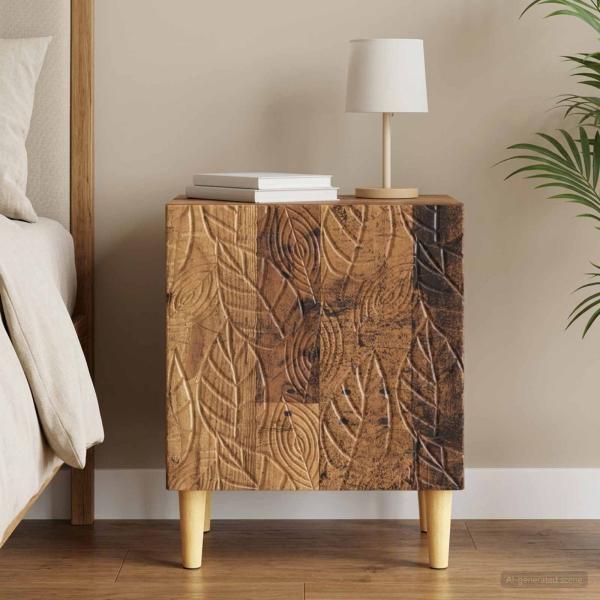 ARDEBO.de - Nachttisch Altholz 43 x 34,5 x 50 cm Holzwerkstoff