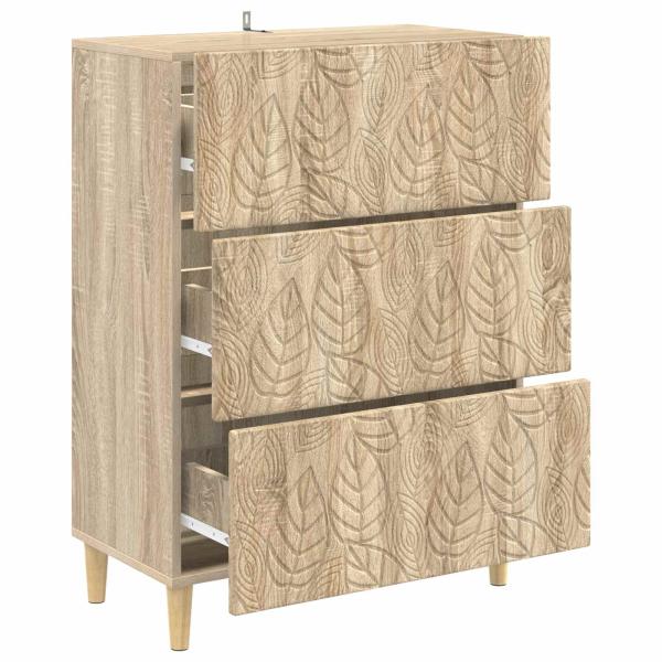 Schubladenschrank 66 x 34,5 x 90 cm Holzwerkstoff Sonoma-Eiche