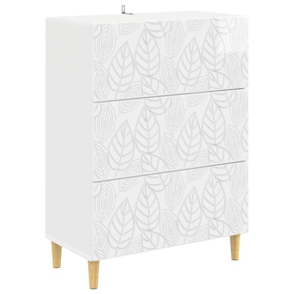 Schubladenschrank Hochglanz Weiß 66 x 34,5 x 90 cm