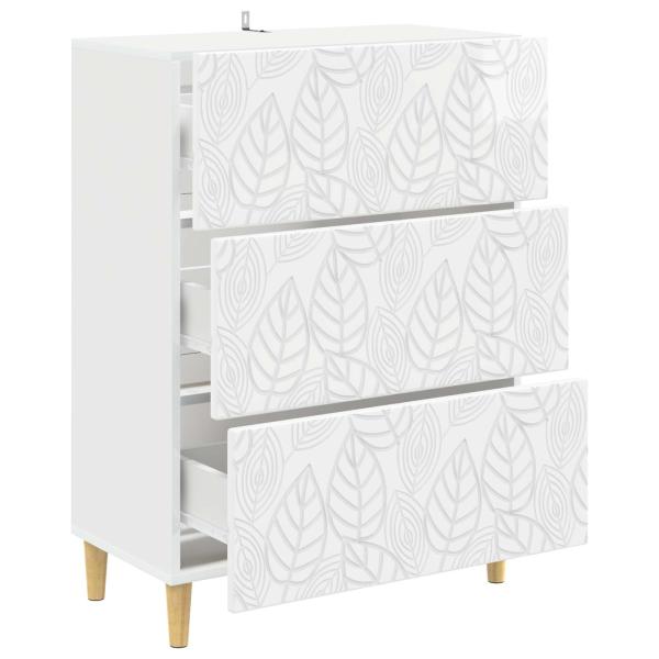 Schubladenschrank Hochglanz Weiß 66 x 34,5 x 90 cm