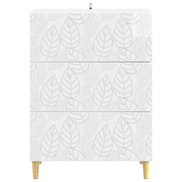 Schubladenschrank Hochglanz Weiß 66 x 34,5 x 90 cm