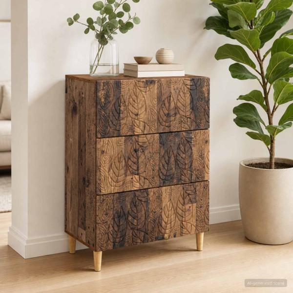 Schubladenschrank Altholz 66 x 34,5 x 90 cm Holzwerkstoff