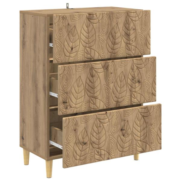 Schubladenschrank 66 x 34,5 x 90 cm Holzwerkstoff Artisan-Eiche