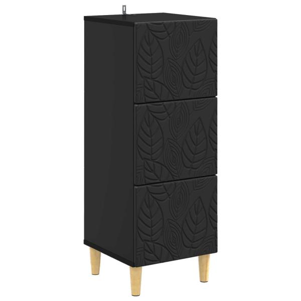 Schubladenschrank 33 x 34,5 x 90 cm Holzwerkstoff Schwarz