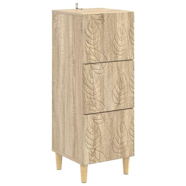 Schubladenschrank 33 x 34,5 x 90 cm Holzwerkstoff Sonoma-Eiche