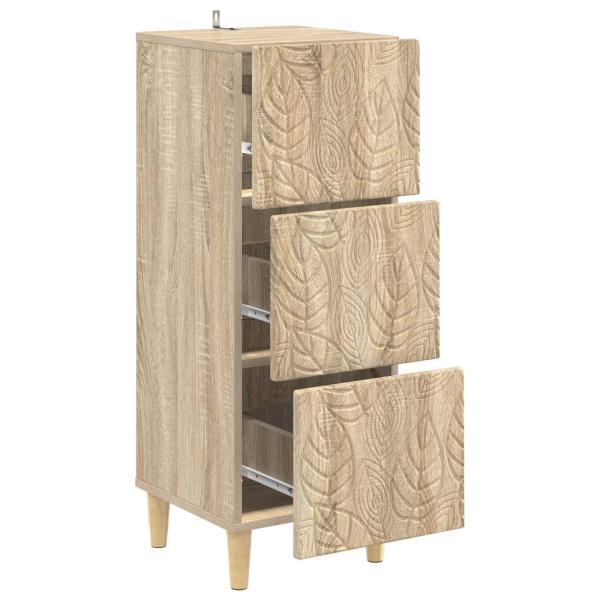 Schubladenschrank 33 x 34,5 x 90 cm Holzwerkstoff Sonoma-Eiche