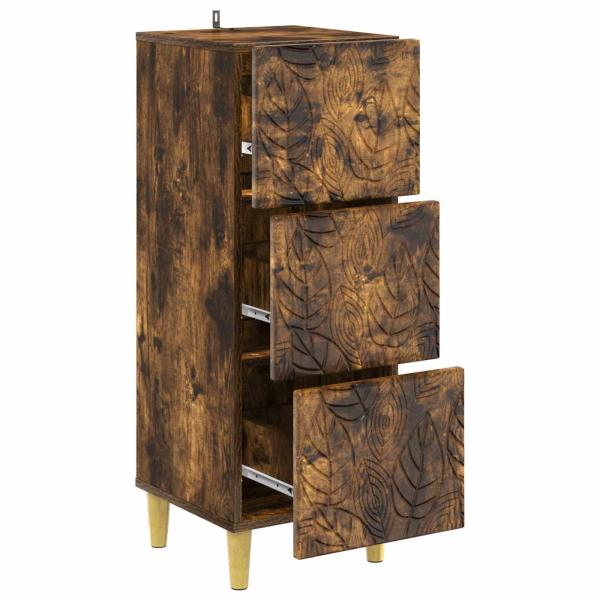 Schubladenschrank Geräucherte Eiche 33 x 34,5 x 90 cm
