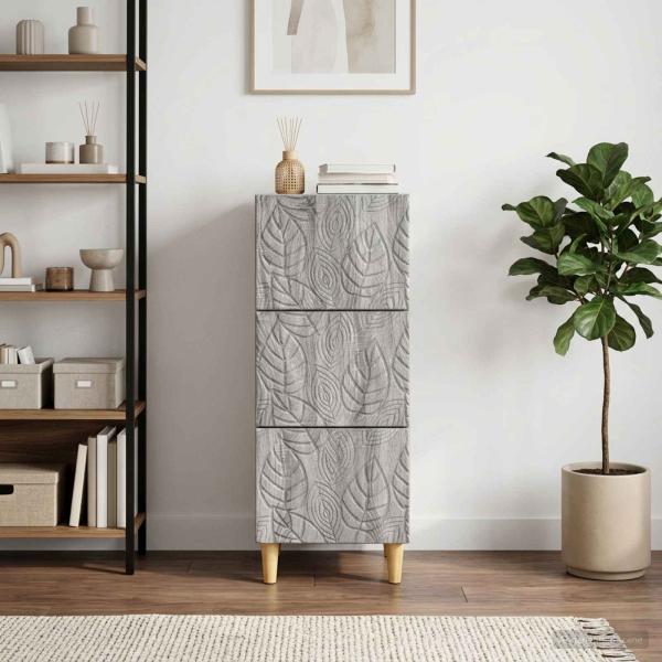 Schubladenschrank Grau Sonoma 33 x 34,5 x 90 cm Holzwerkstoff