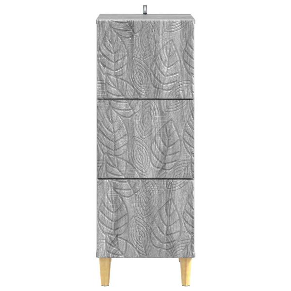 Schubladenschrank Grau Sonoma 33 x 34,5 x 90 cm Holzwerkstoff
