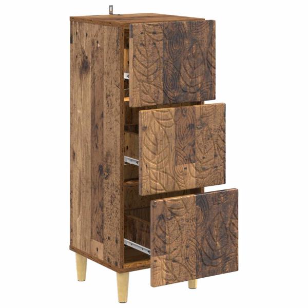 Schubladenschrank Altholz 33 x 34,5 x 90 cm Holzwerkstoff