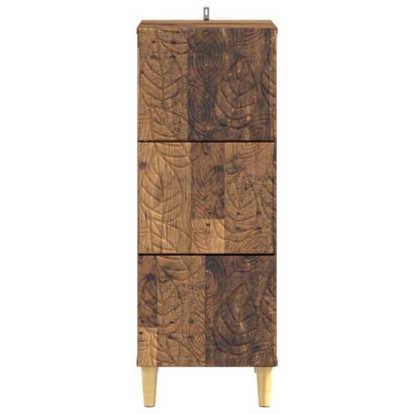 Schubladenschrank Altholz 33 x 34,5 x 90 cm Holzwerkstoff