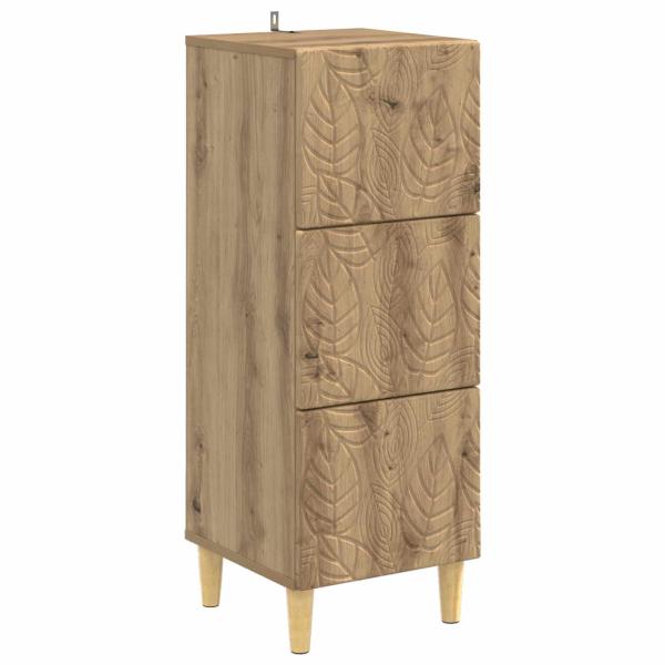 Schubladenschrank 33 x 34,5 x 90 cm Holzwerkstoff Artisan-Eiche