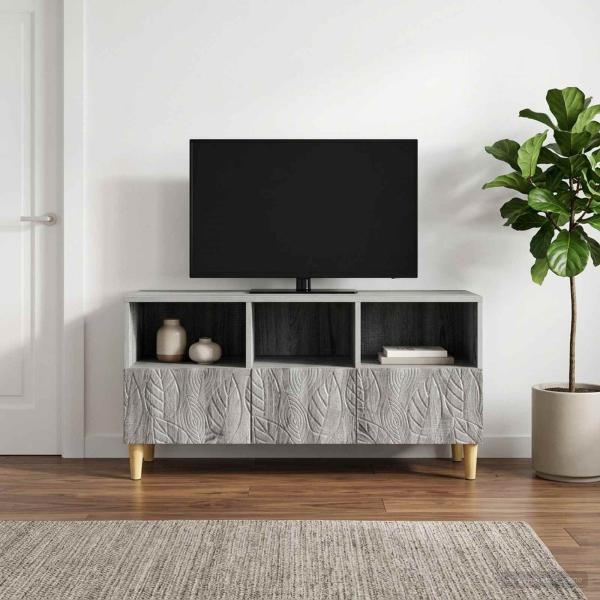 ARDEBO.de - TV-Schränk 102 x 34,5 x 50 cm Sonoma-Grau Holzwerkstoff