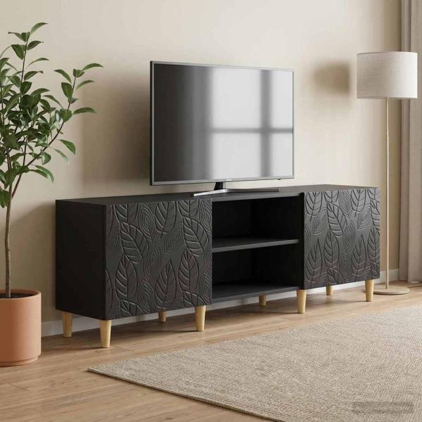 ARDEBO.de - TV-Schränk 150 x 31 x 50 cm Schwarz Holzwerkstoff