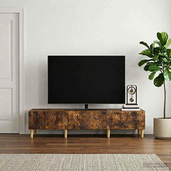 ARDEBO.de - TV-Schränk 147 x 34,5 x 30 cm Geräucherte Eiche Holzwerkstoff
