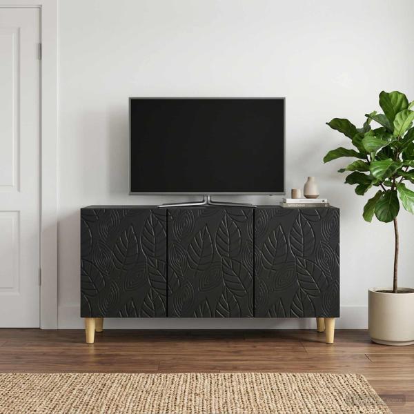 ARDEBO.de - TV-Schränk 99 x 34,5 x 50 cm Schwarz Holzwerkstoff