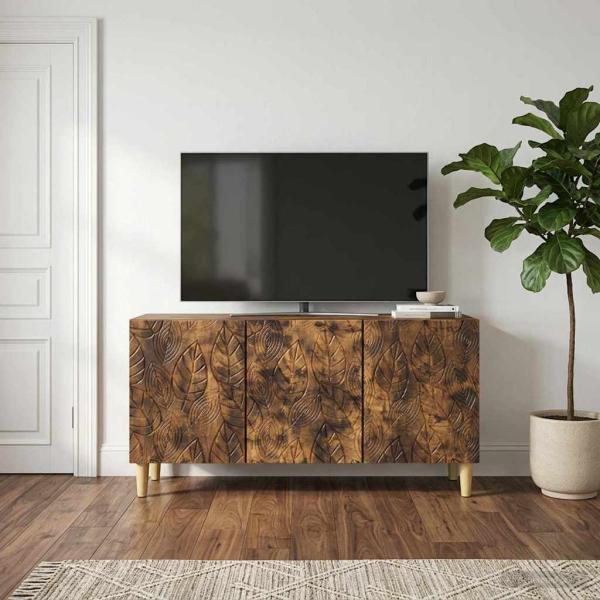 TV-Schränk 99 x 34,5 x 50 cm Räuchereiche Holzwerkstoff