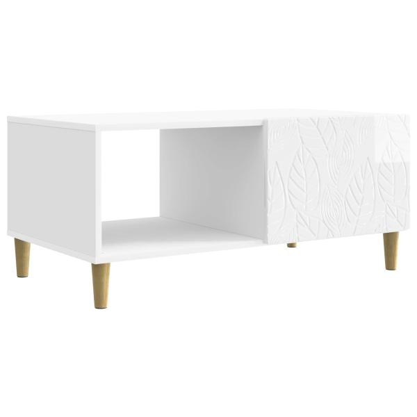 Couchtisch Hochglanz Weiß 90 x 50 x 40 cm Holzwerkstoff