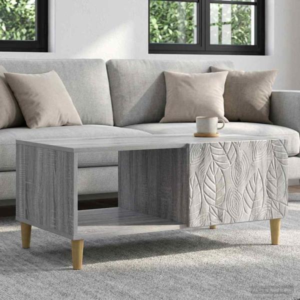 ARDEBO.de - Couchtisch Sonoma-Grau 90 x 50 x 40 cm Holzwerkstoff