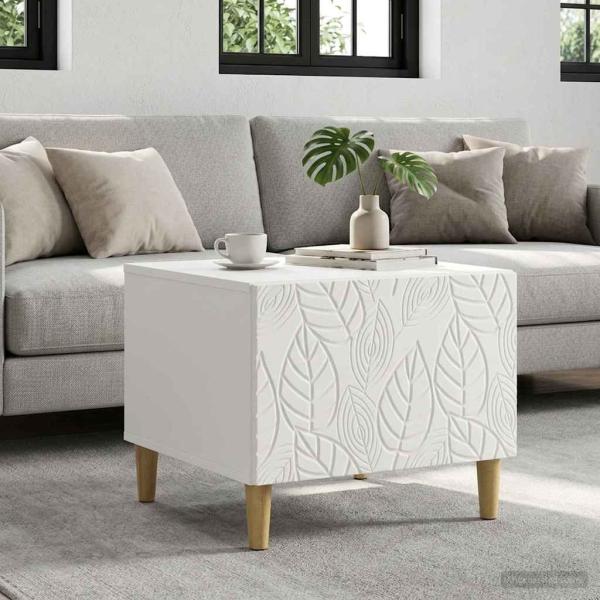 ARDEBO.de - Couchtisch Weiß 50 x 49 x 40 cm Holzwerkstoff