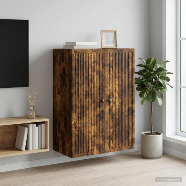 ARDEBO.de - Wandschrank Ger?ucherte Eiche 66 x 34,5 x 90 cm Holzwerkstoff
