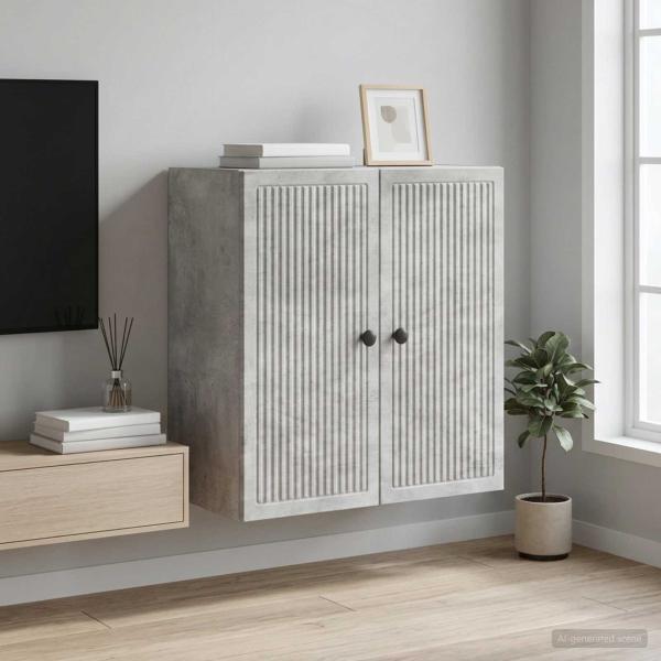 ARDEBO.de - Wandschrank Betongrau 59 x 31 x 60 cm Holzwerkstoff